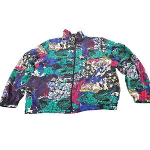 Vintage 80s 90s Track Jacket Napa Valley Sport Multi-color Size M Retro Women's